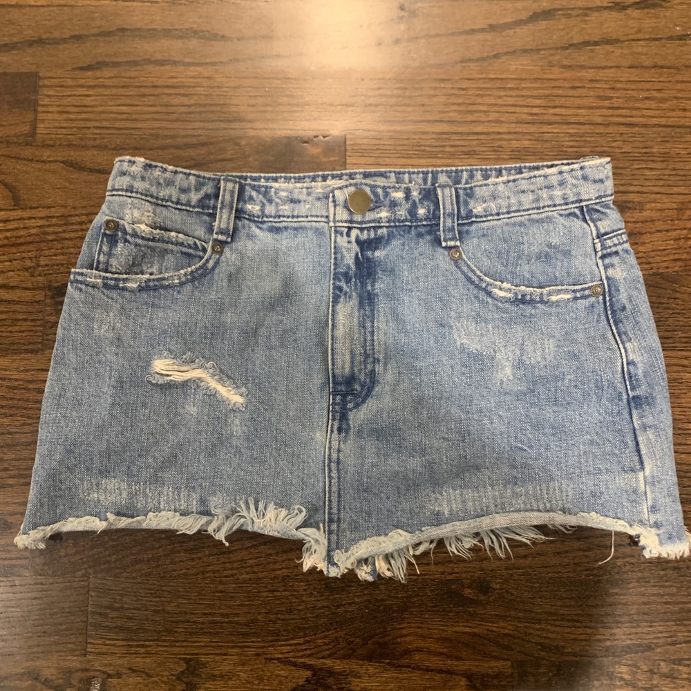 Free people short denim skirt